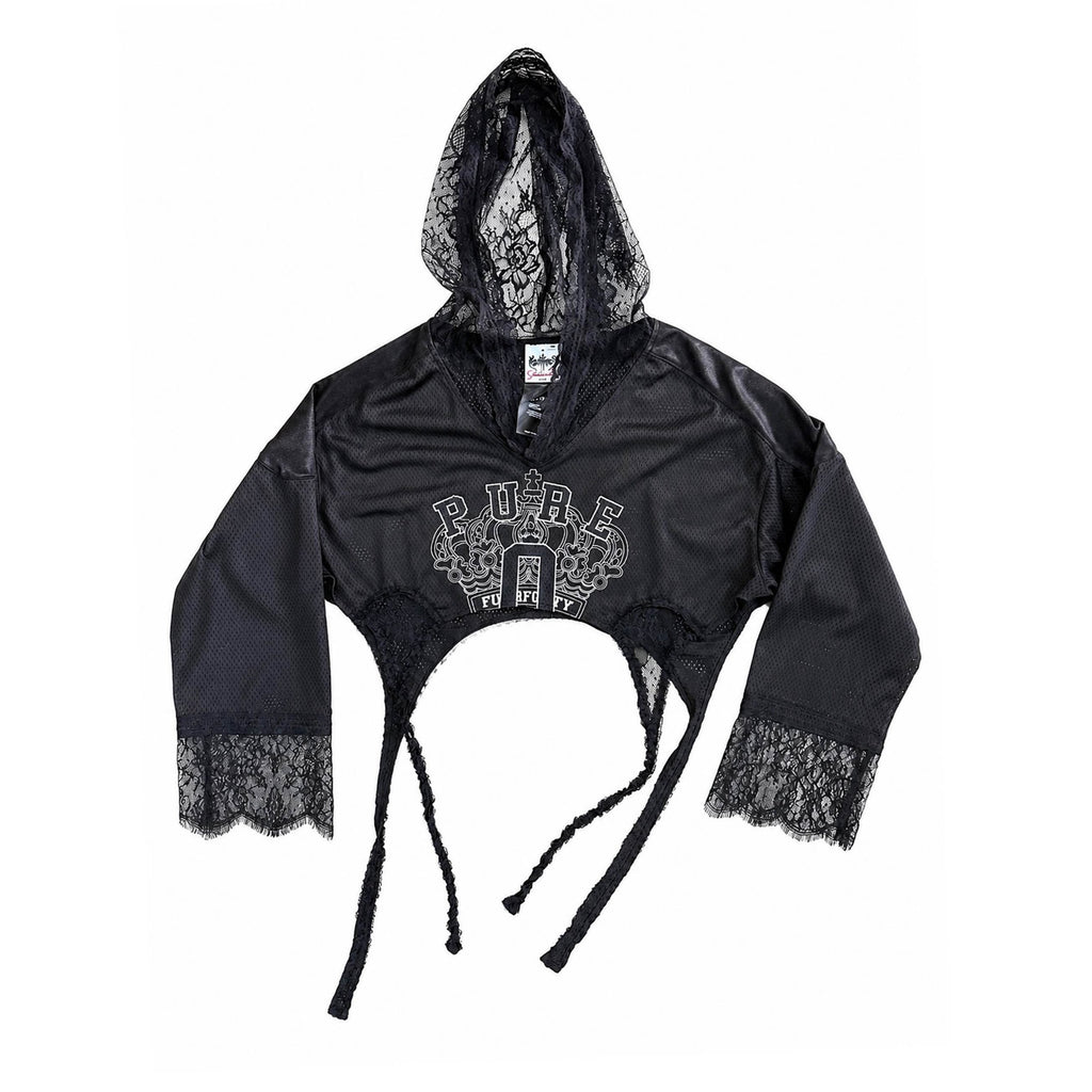 FOURFORTY_Black_Lace_Hooded_Gothic_Women's_Polyester_Off-shoulder_T-shirts_1055062594370_MISSTT