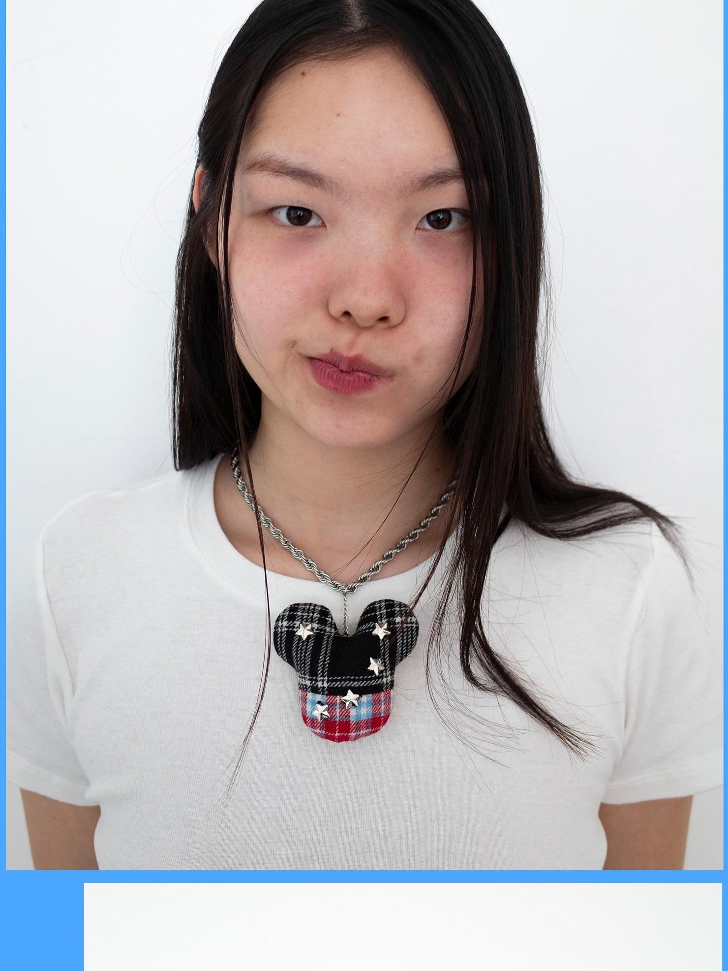 FOURFORTY Black Red Plaid Patchwork Twisted Rope Chain Women's Alloy Necklaces