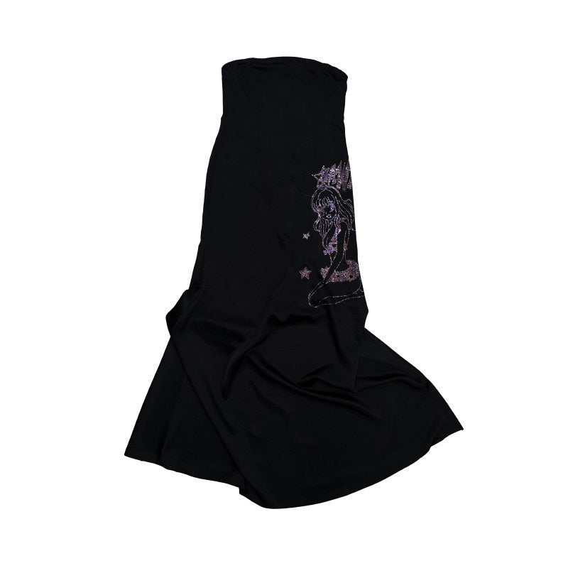 FOURFORTY_Black_Rhinestone_Mermaid_Bustier_Women's_Polyester_Strapless_Maxi_Dresses_868805084120_MISSTT