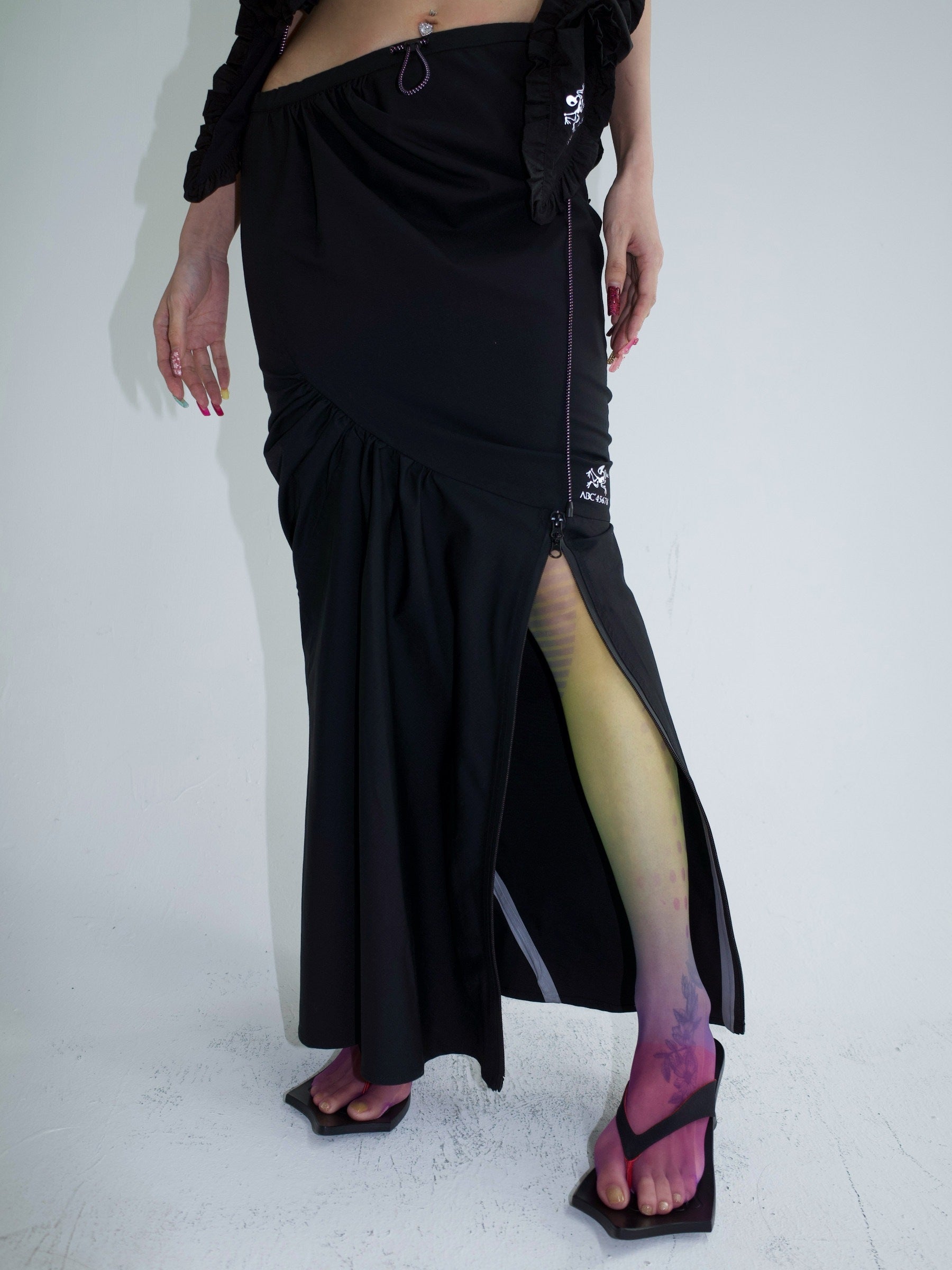 FOURFORTY_Black_Water_Repellent_Low_Waist_Sporty_Women's_Polyester_Mermaid_Skirts_834875832550_MISSTT