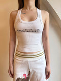 FOURFORTY_Black_White_Letter_Print_Raw_Hem_Racerback_Women's_Viscose_Spandex_Tank_Tops_908969915064_MISSTT