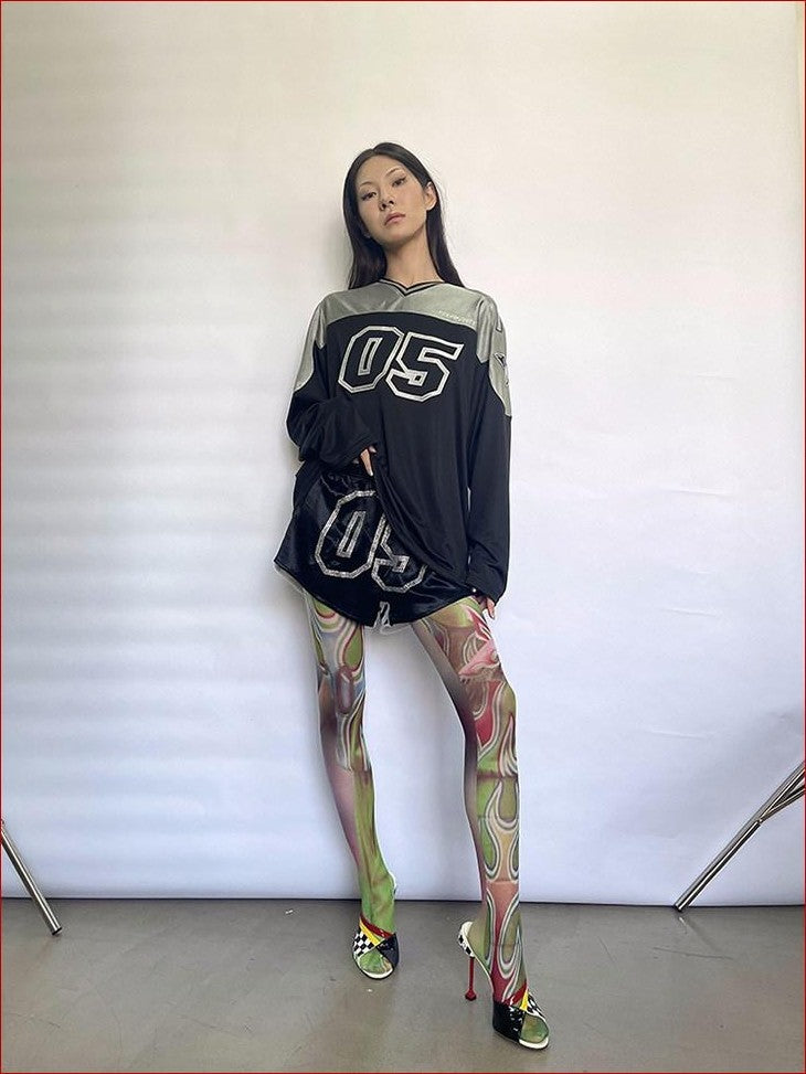 FOURFORTY Blokecore Print Women's Polyester Long Sleeve T-shirts