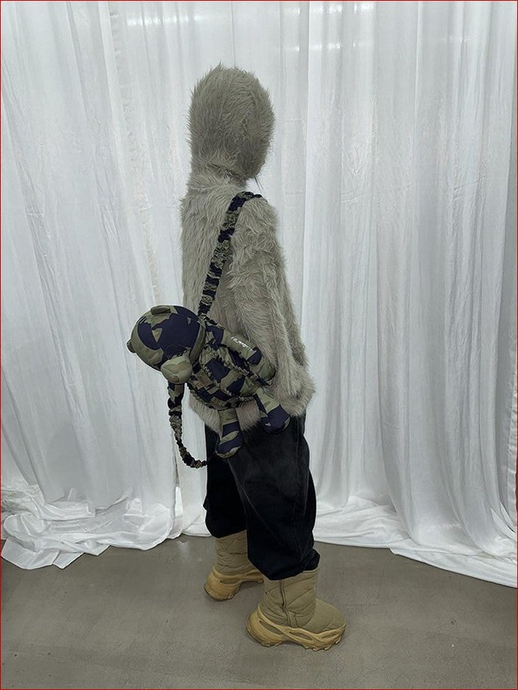 FOURFORTY Camouflage Panda Print Functional Zip Closure Women's Backpacks