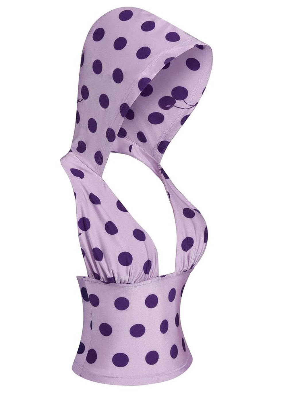 FOURFORTY Cherry Polka Dot Backless Slim Fit Women's Polyester Stretch Tank Tops