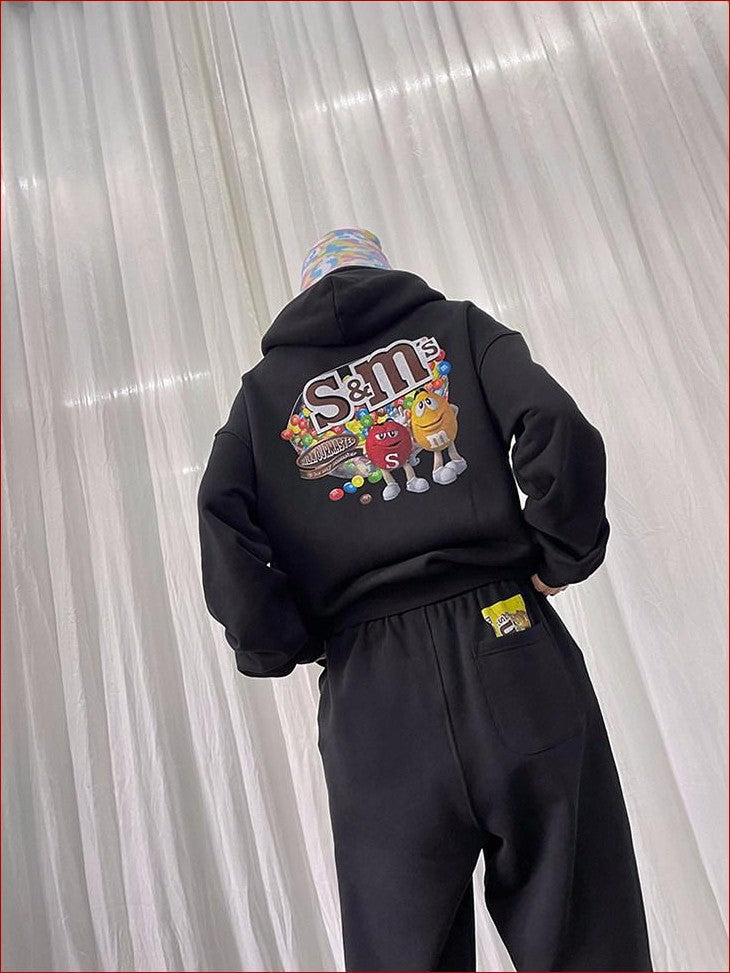 FOURFORTY Chocolate Dot Hooded Pullover Women's 420g Fleece Lined Hoodies