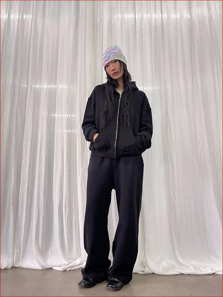 FOURFORTY Chocolate Dot Hooded Pullover Women's 420g Fleece Lined Hoodies