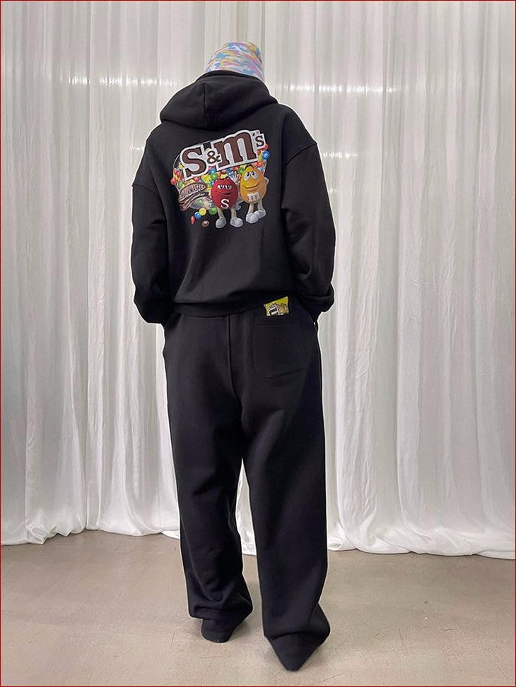 FOURFORTY Chocolate Dot Hooded Pullover Women's 420g Fleece Lined Hoodies