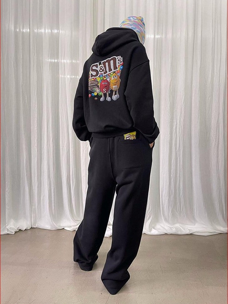 FOURFORTY Chocolate Dot Hooded Pullover Women's 420g Fleece Lined Hoodies