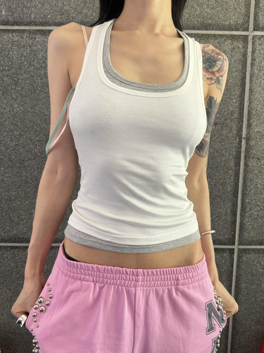 FOURFORTY Comfortable Easy Wear Basic Racerback Three Color Women's Tank Tops