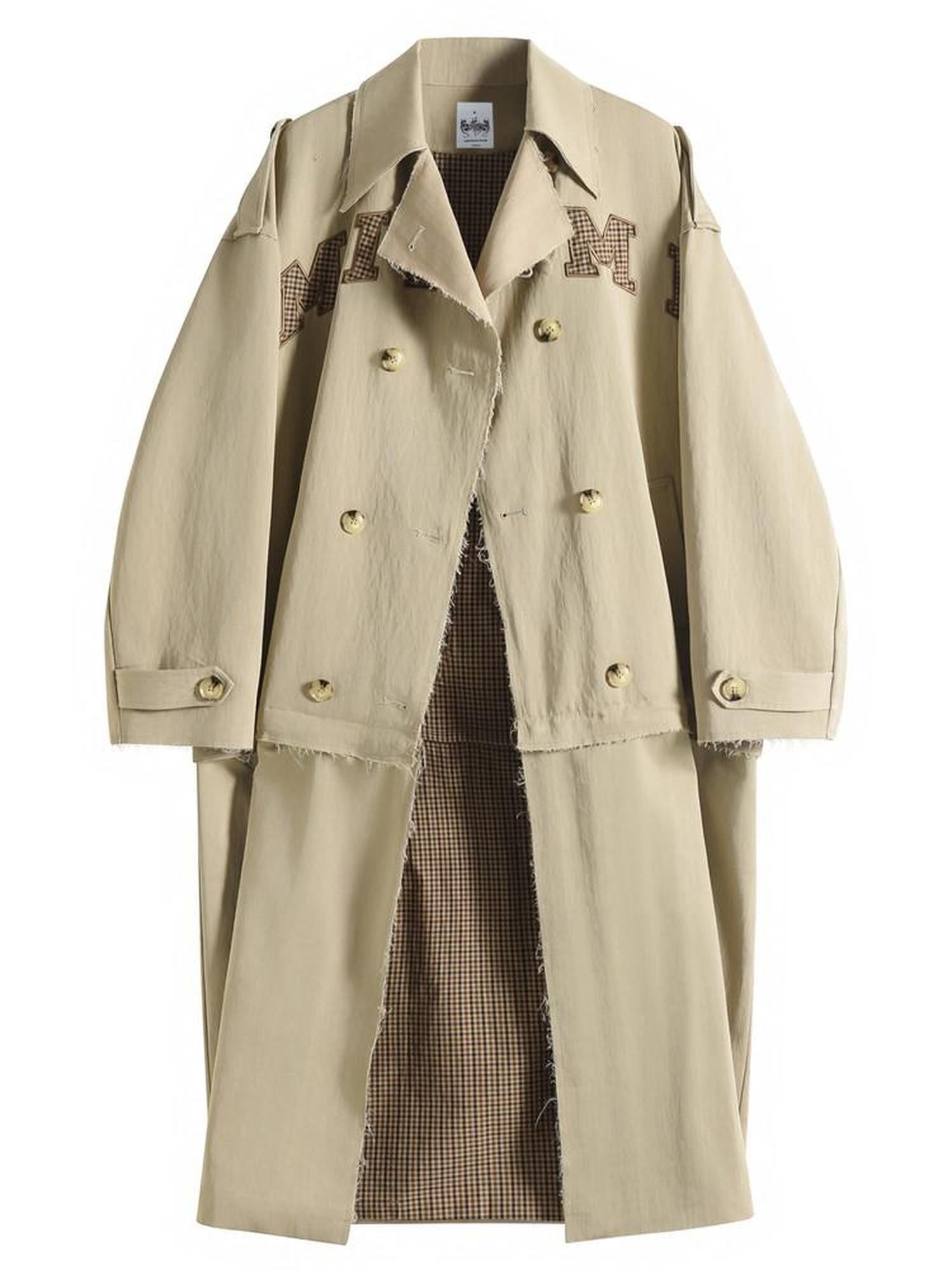 FOURFORTY Crisp Tailored Structured Detachable Women's Khaki Trench Coats