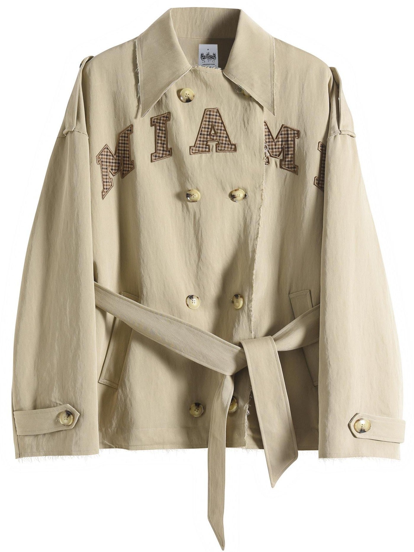 FOURFORTY Crisp Tailored Structured Detachable Women's Khaki Trench Coats