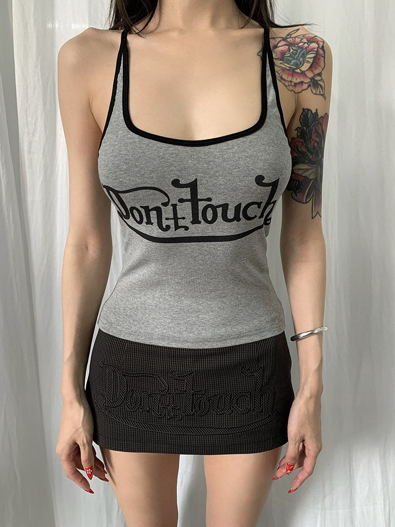 FOURFORTY_Cropped_American_Retro_Colorblock_Letter_Print_Women's_Cotton_Blend_Camisoles_813344138191_MISSTT