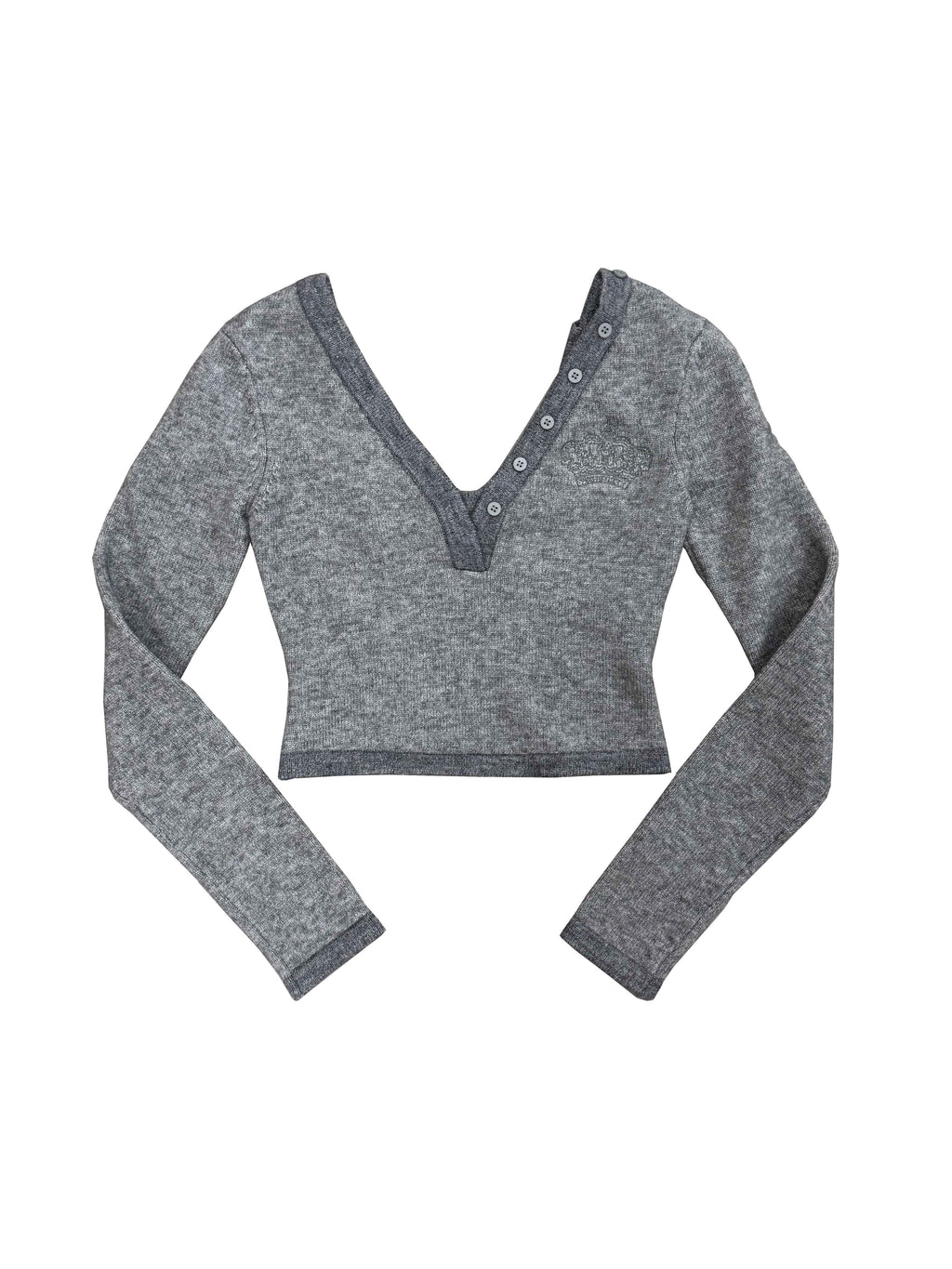 FOURFORTY_Cropped_Slim_Fit_V-neck_U_Back_Exposed_Buttoned_Women's_Wool_Sweaters_1013376420776_MISSTT