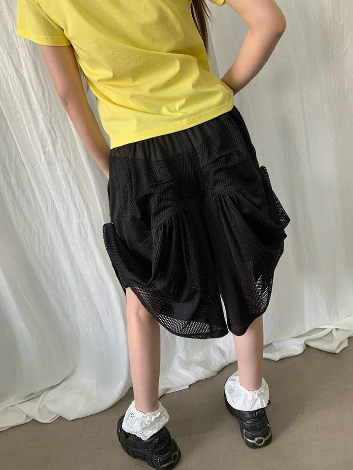 FOURFORTY Cute Cat Bow Convertible Two Way Sporty Women's Relaxed Fit Bermuda Shorts