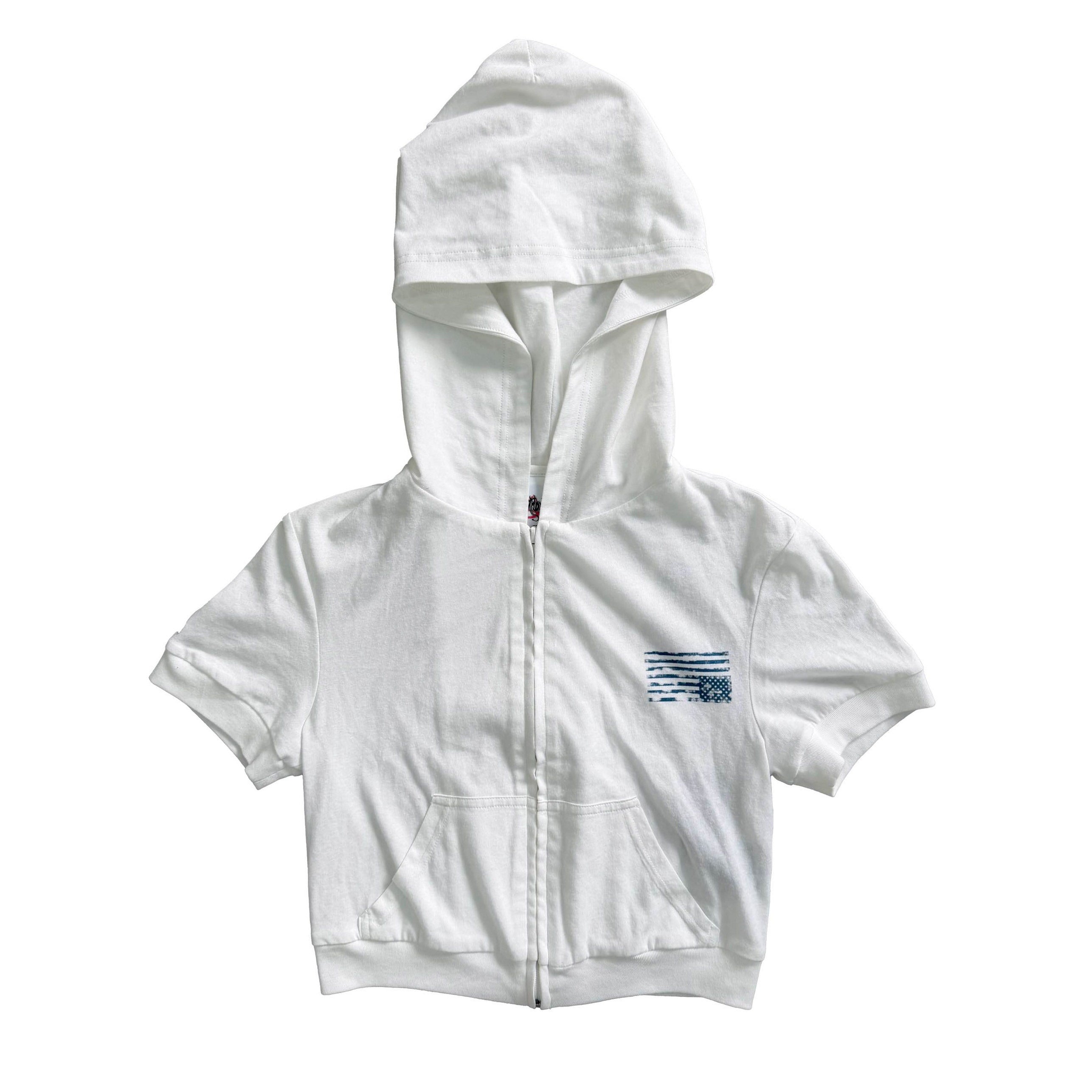 FOURFORTY_Eagle_Print_Striped_Hooded_Zip_Women's_Cotton_Short_Sleeve_T-shirts_1056508236171_MISSTT