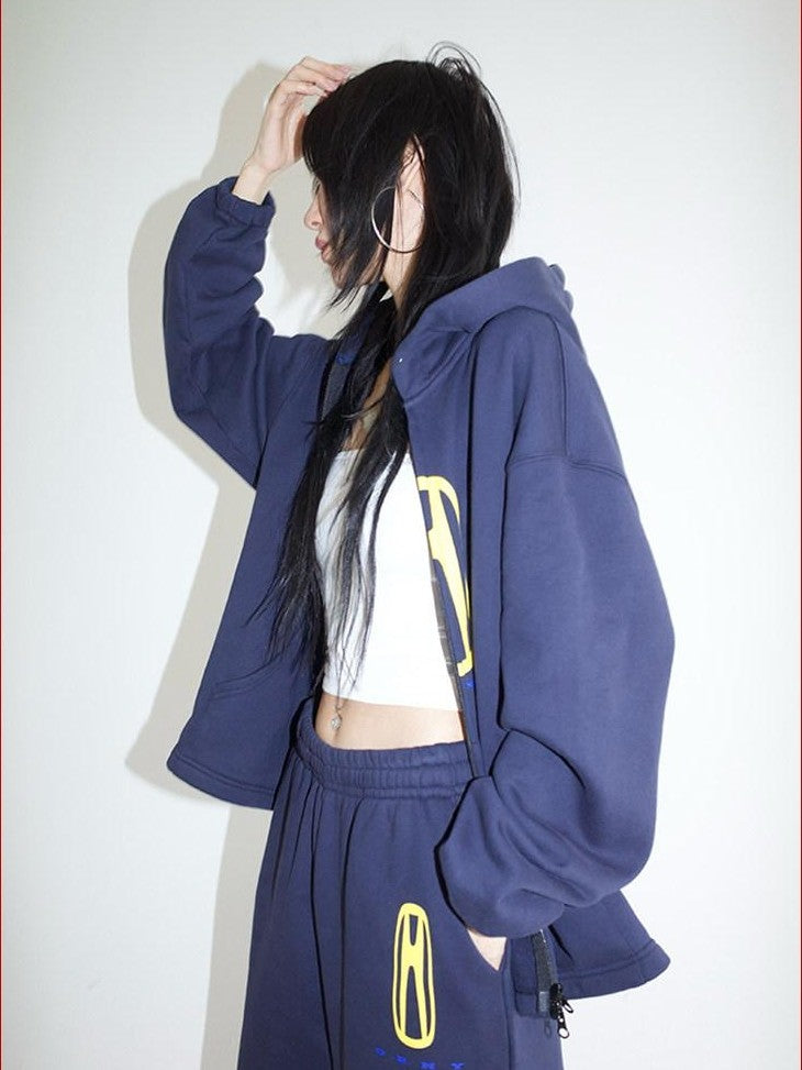 FOURFORTY Fleece Lined Hoodie And Sweatpants Women's Cotton Tracksuit Sets