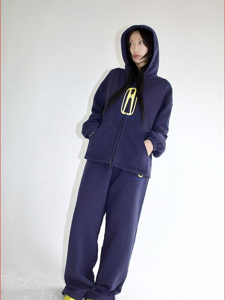 FOURFORTY Fleece Lined Hoodie And Sweatpants Women's Cotton Tracksuit Sets