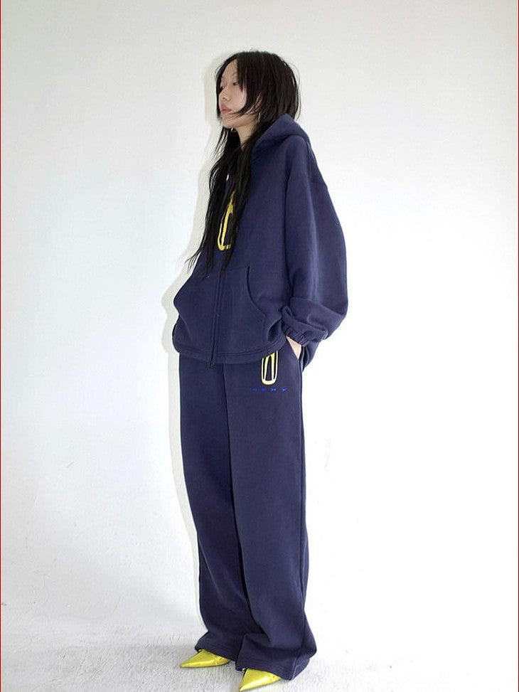 FOURFORTY Fleece Lined Hoodie And Sweatpants Women's Cotton Tracksuit Sets