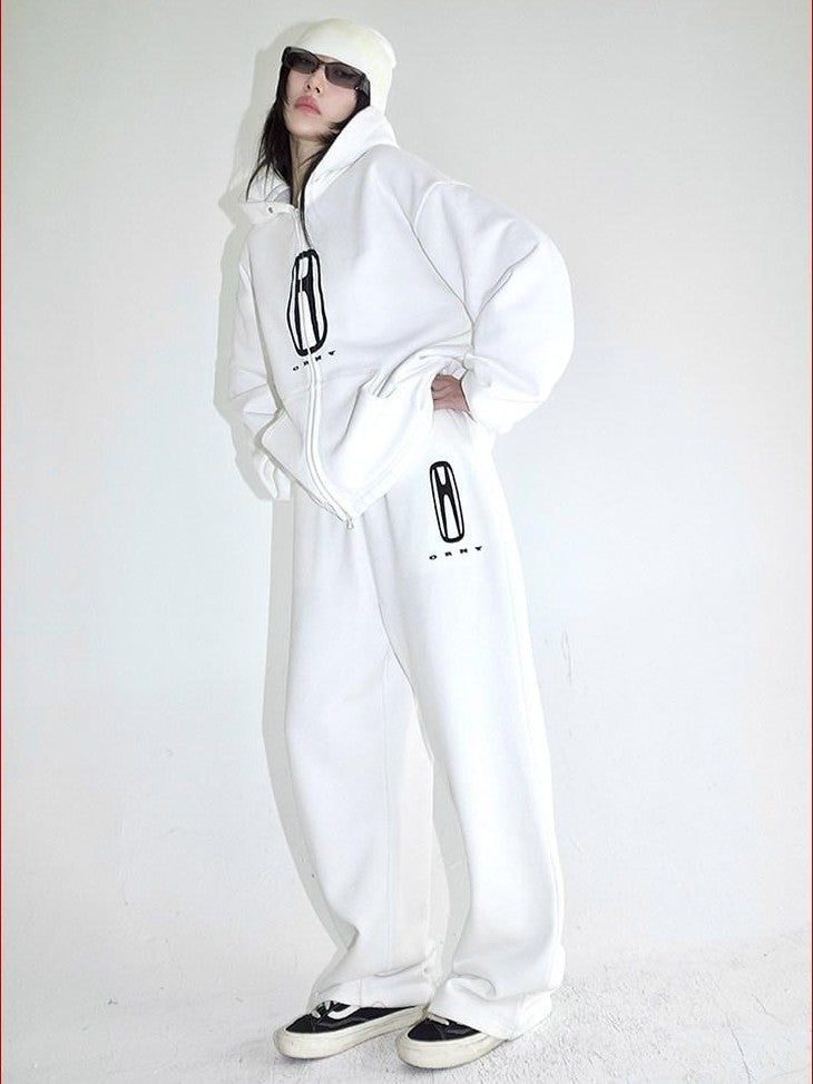 FOURFORTY Fleece Lined Hoodie And Sweatpants Women's Cotton Tracksuit Sets
