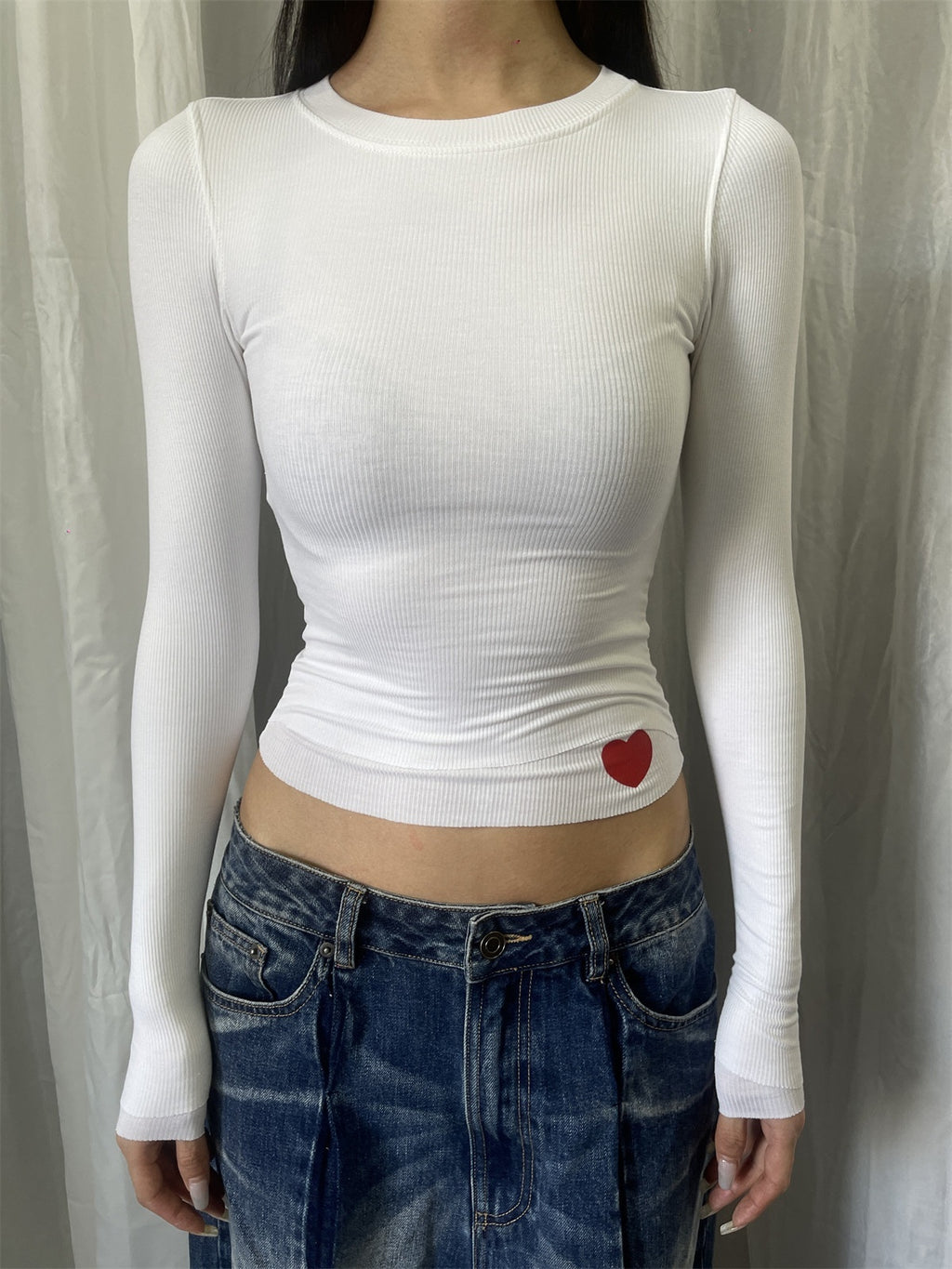 FOURFORTY_Hidden_Heart_Double_Layer_Women's_Skin_Friendly_Long_Sleeve_T-shirts_738917955193_MISSTT