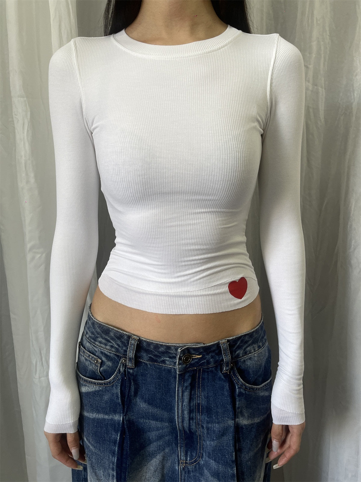 FOURFORTY_Hidden_Heart_Double_Layer_Women's_Skin_Friendly_Long_Sleeve_T-shirts_738917955193_MISSTT