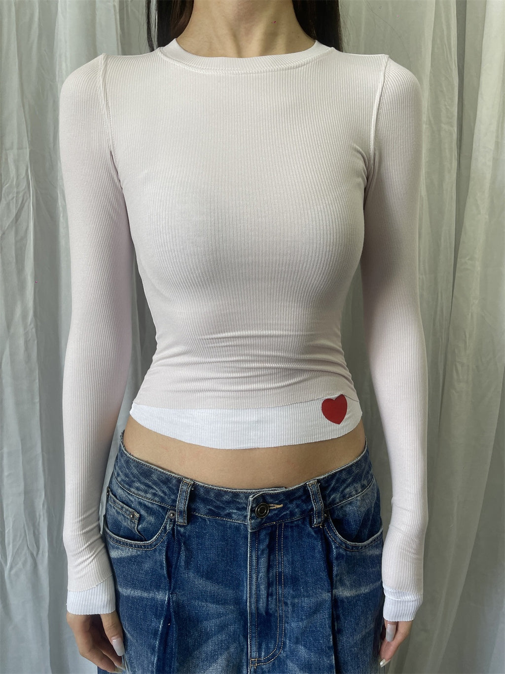 FOURFORTY_Hidden_Heart_Double_Layer_Women's_Skin_Friendly_Long_Sleeve_T-shirts_738917955193_MISSTT