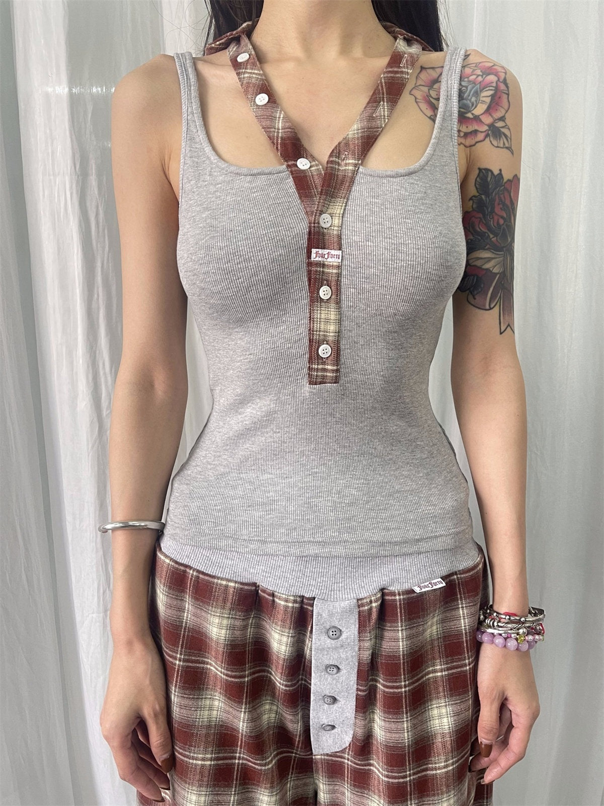 FOURFORTY_Hooded_Deconstructed_Plaid_Strappy_Vest_Style_Women's_Camisoles_770242839096_MISSTT