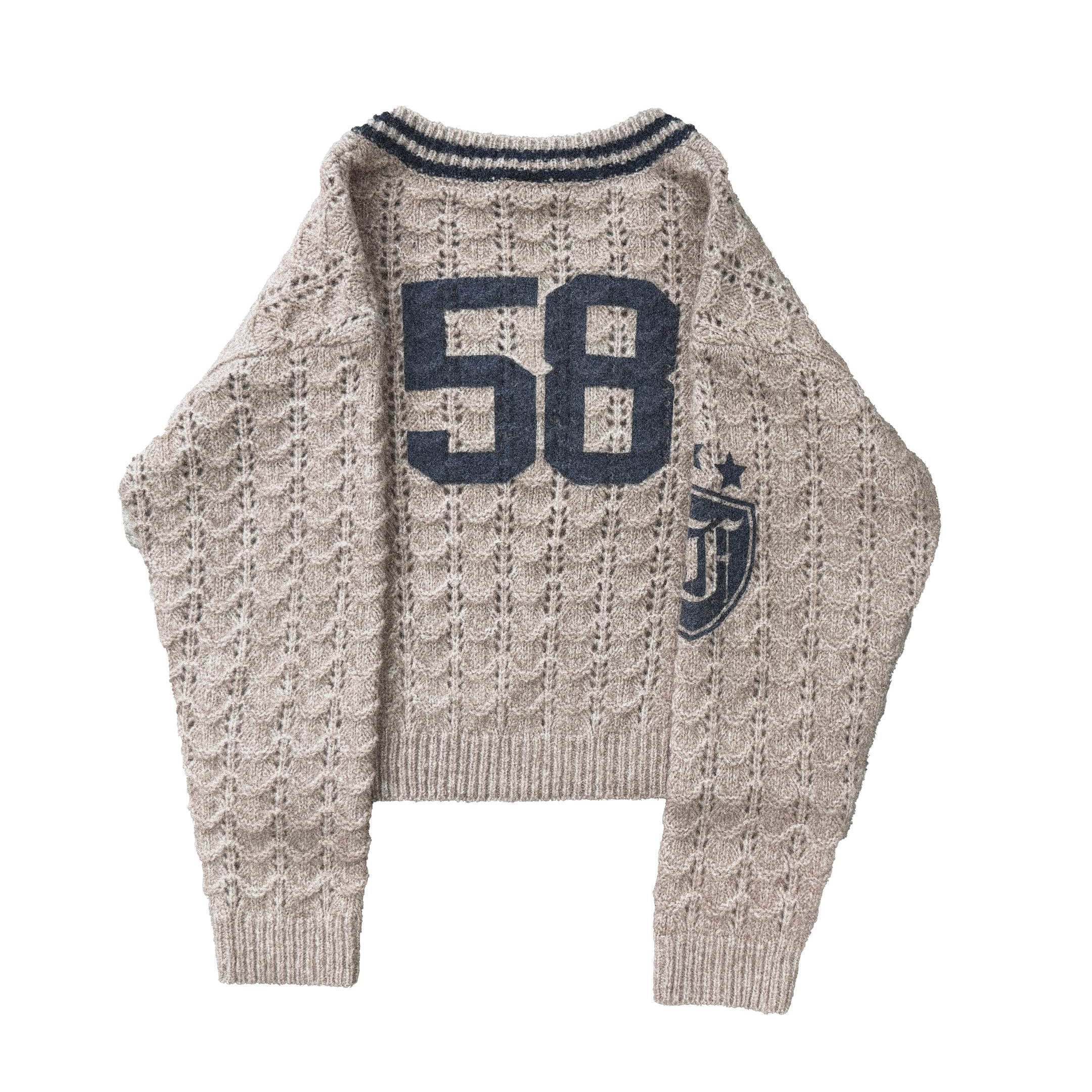 FOURFORTY_Lacquered_Print_Chunky_V-neck_Faux_Layered_Women's_Polyester_Wool_Blend_Sweaters_984315383932_MISSTT