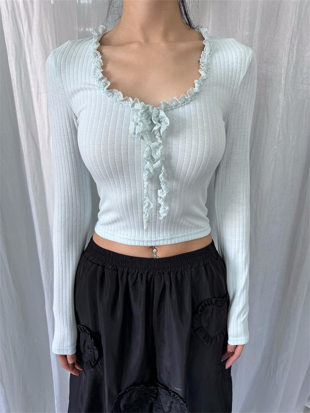 FOURFORTY_Leopard_Lace_U_Neck_Slim_Fit_Women's_Polyester_Cotton_Blend_Long_Sleeve_T-shirts_768071647915_MISSTT