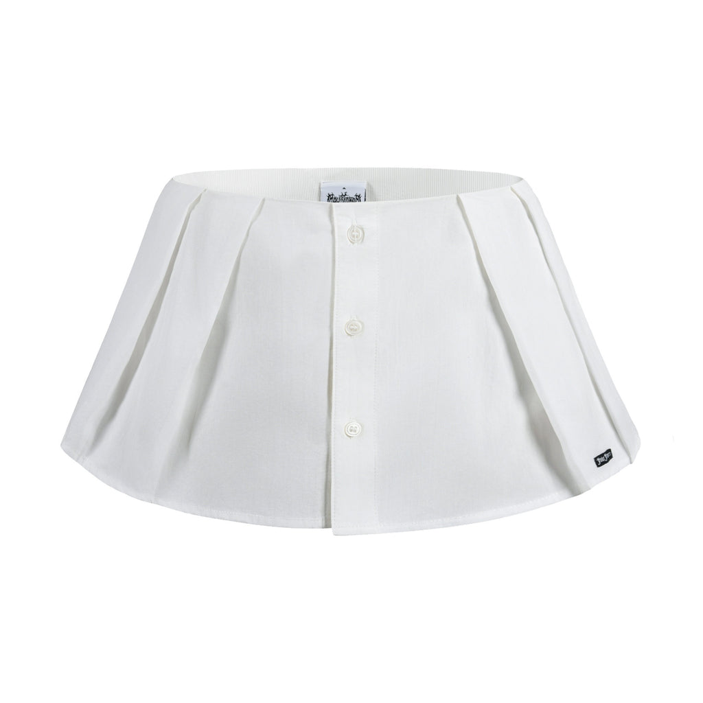 FOURFORTY_Letter_Print_Collar_Cropped_Shirt_Women's_Cotton_Pleated_Skirts_975332255847_MISSTT