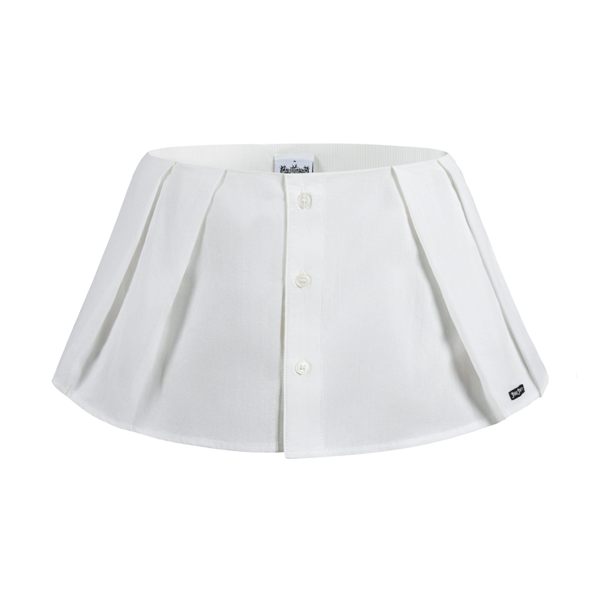 FOURFORTY_Letter_Print_Collar_Cropped_Shirt_Women's_Cotton_Pleated_Skirts_975332255847_MISSTT