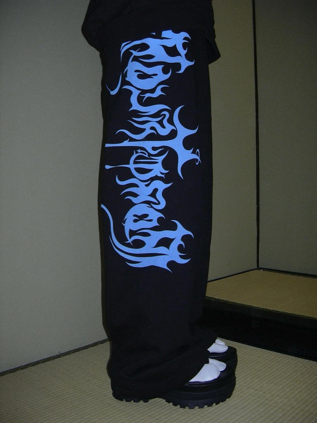 FOURFORTY Manga Girl Hand Drawn Graffiti Print Wide Leg Women's Cotton Sweatpants