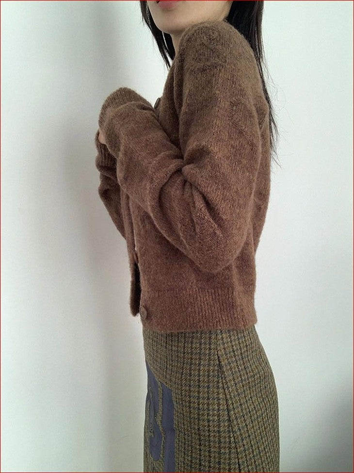 FOURFORTY Milk White Slouchy Layered Warmth Waist Cinch Women's Polyester Blend Cardigans