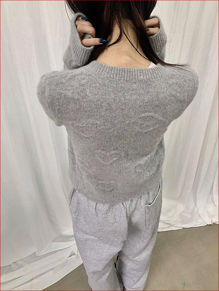 FOURFORTY Milk White Slouchy Layered Warmth Waist Cinch Women's Polyester Blend Cardigans