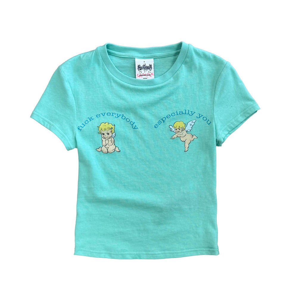 FOURFORTY_Mint_Green_Baby_Angel_Hand_Gesture_Graphic_Women's_Crop_Tops_1054603246513_MISSTT