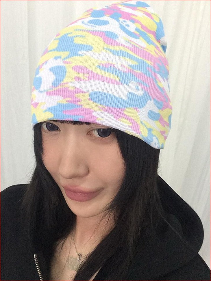 FOURFORTY Panda Camouflage Sublimation Print Women's Polyester Beanies