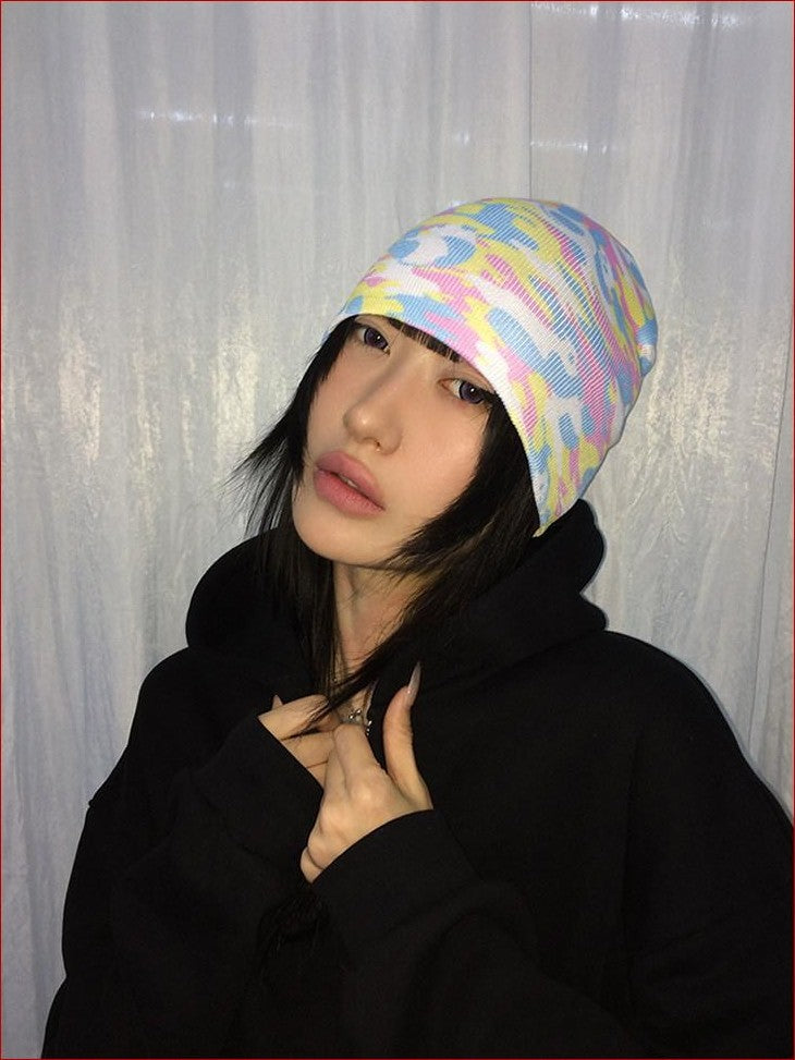 FOURFORTY Panda Camouflage Sublimation Print Women's Polyester Beanies