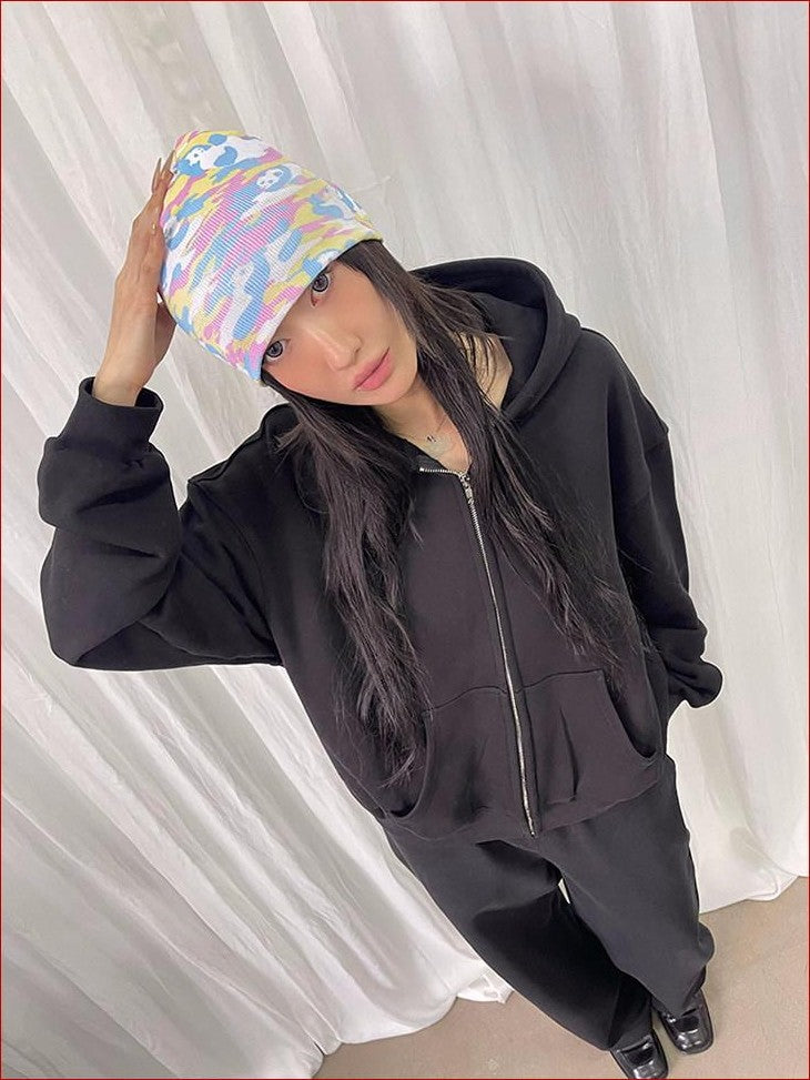 FOURFORTY Panda Camouflage Sublimation Print Women's Polyester Beanies