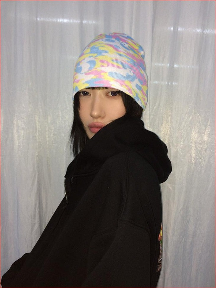 FOURFORTY Panda Camouflage Sublimation Print Women's Polyester Beanies