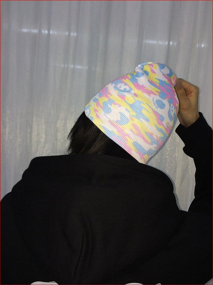 FOURFORTY Panda Camouflage Sublimation Print Women's Polyester Beanies
