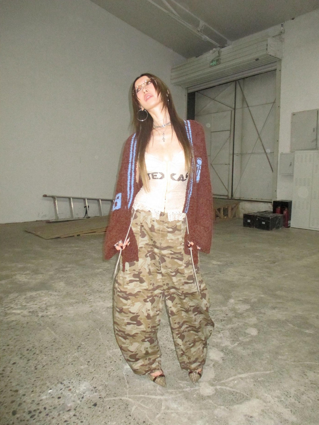 FOURFORTY Pegasus Jacquard Kimono Robe Style Women's Wool Knit Cardigans