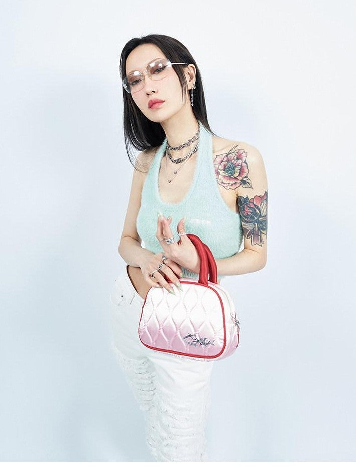 FOURFORTY Pillow Military Quilted Satin Bowling Women's Soft Handle Handbags
