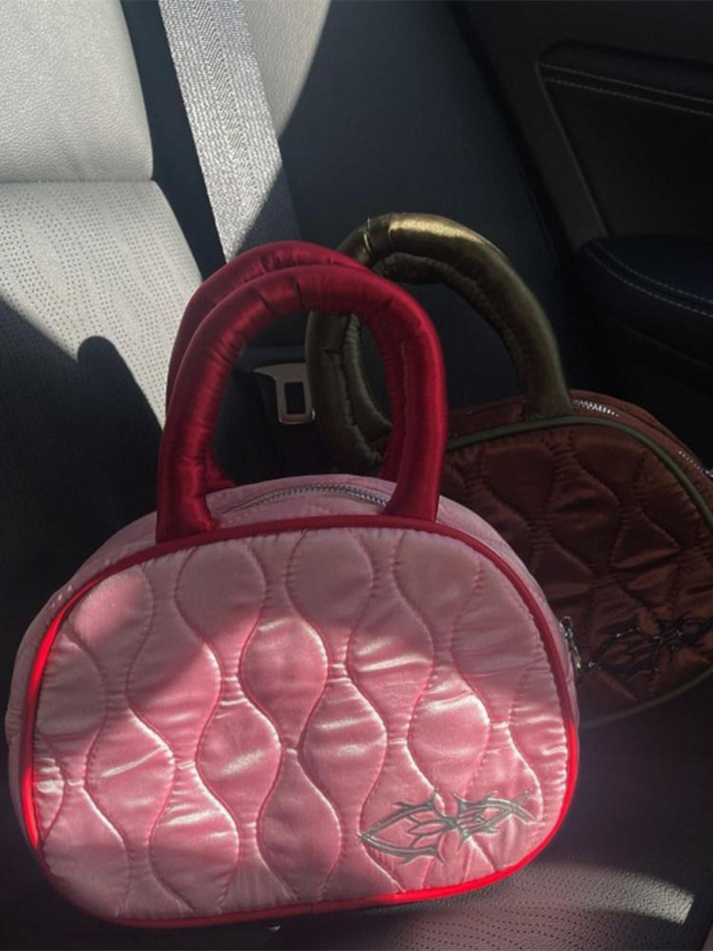 FOURFORTY Pillow Military Quilted Satin Bowling Women's Soft Handle Handbags