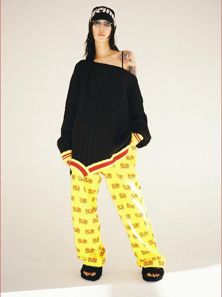 FOURFORTY Playful Flame Graphic Punk Edgy Dance Women's Ribbed Knit Beanies