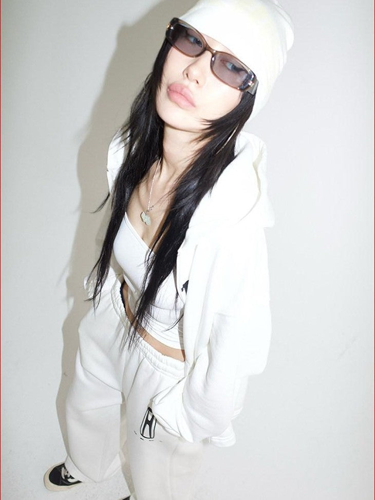 FOURFORTY Playful Flame Graphic Punk Edgy Dance Women's Ribbed Knit Beanies