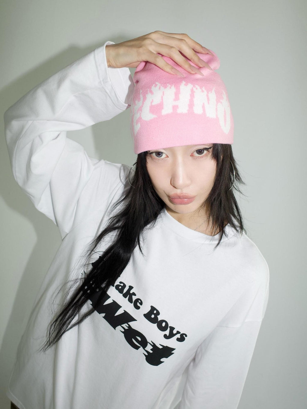 FOURFORTY Playful Flame Graphic Punk Edgy Dance Women's Ribbed Knit Beanies