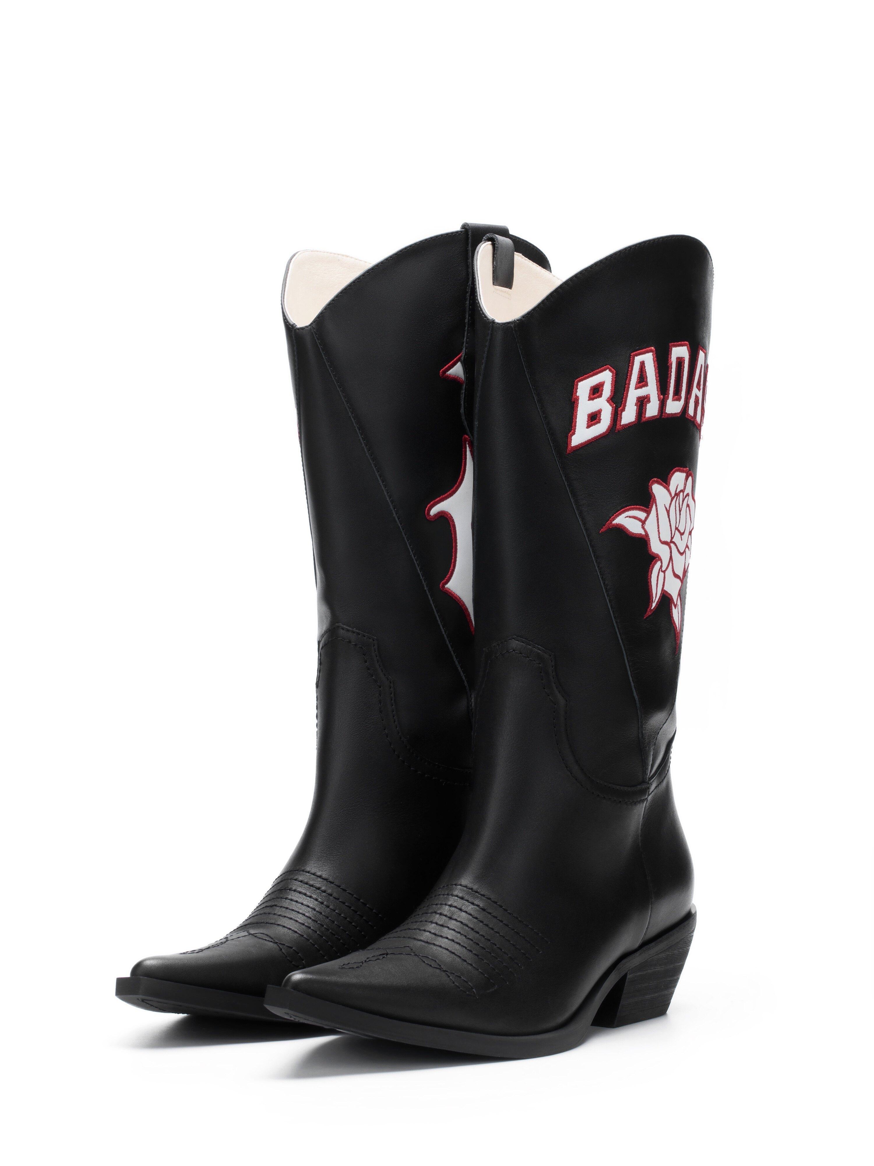 FOURFORTY_Pointed_Toe_High_Shaft_Chelsea_Chunky_Heel_Women's_Cowhide_Western_Boots_657299402122_MISSTT