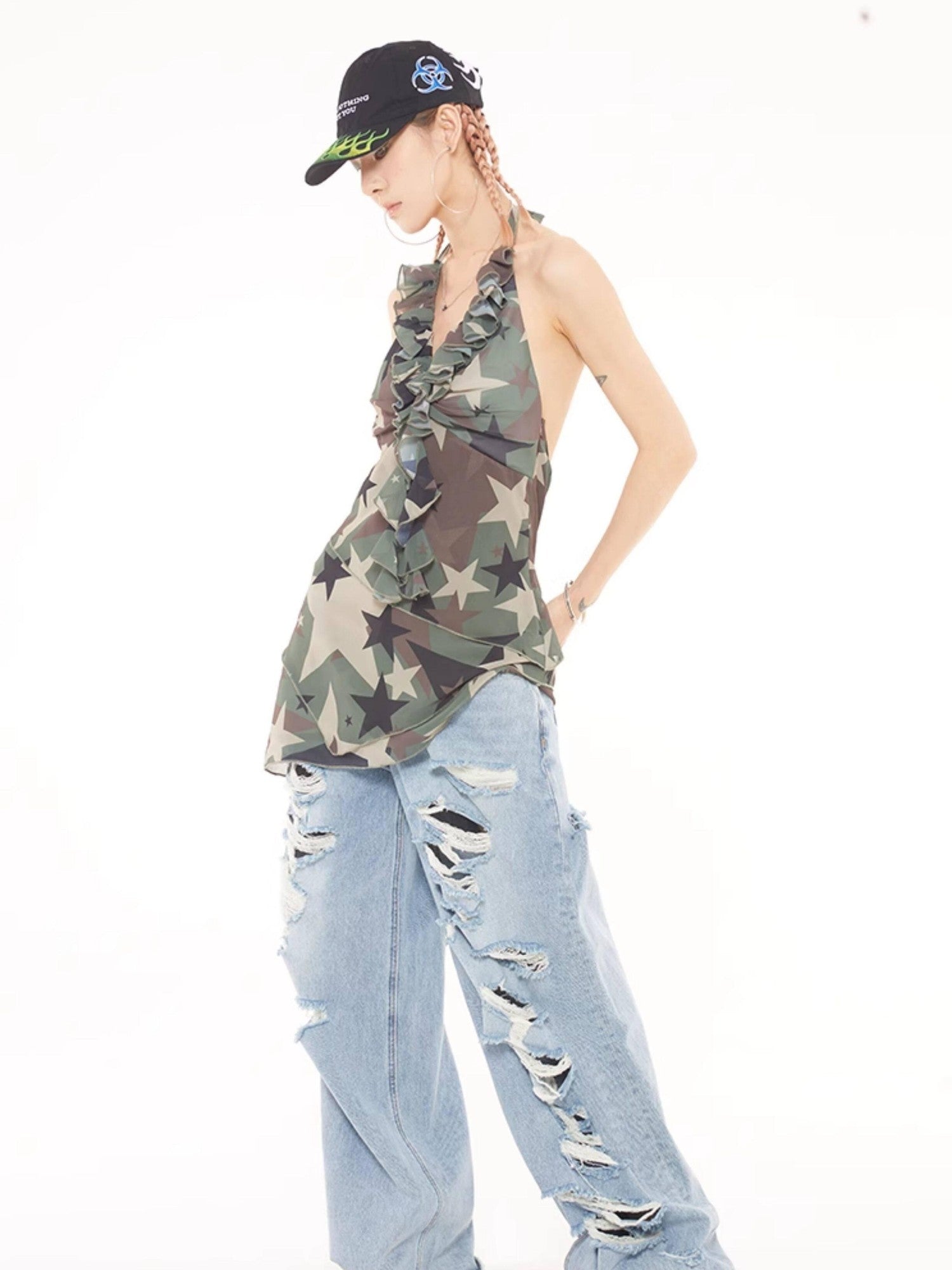 FOURFORTY Rebellious Youth Embroidered Duckbill Women's Washed Baseball Caps