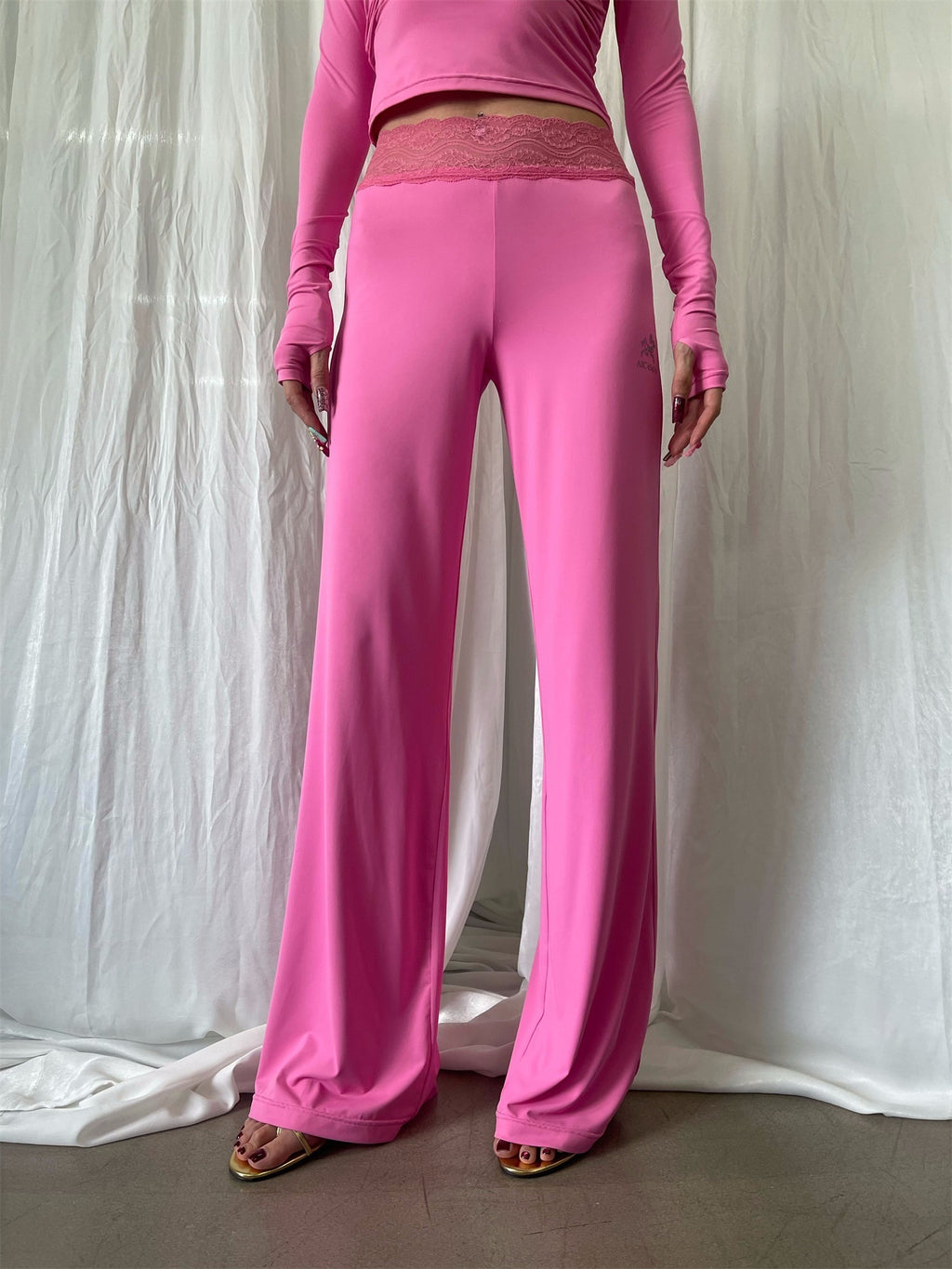 FOURFORTY_Reflective_Lace_Spliced_Women's_Casual_Top_&_Pants_Sets_826499276978_MISSTT