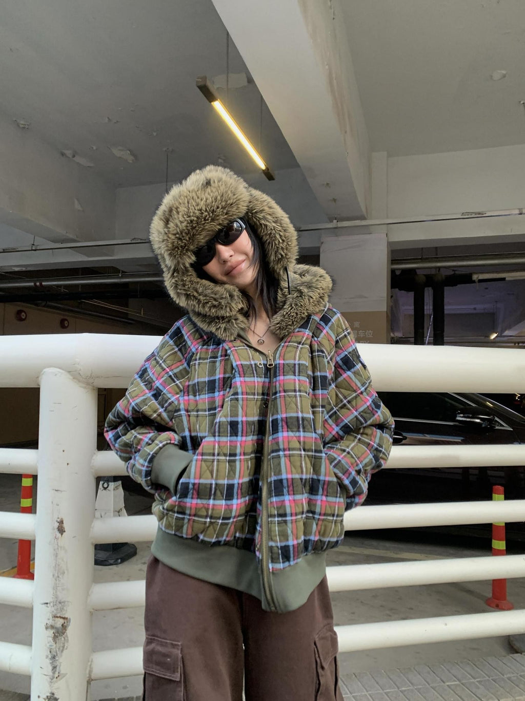FOURFORTY Reversible Ma1 Fur Hood Quilted Padded Women's Cotton Bomber Jackets